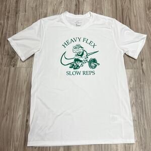 Nike White and Green Short Sleeve Tee